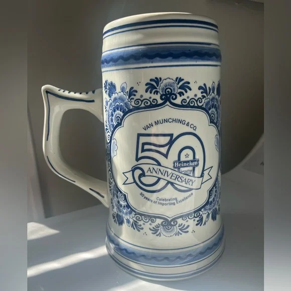 *RARE* Heineken 50th Anniversary Edition Delft Ceramic XL Beer Stein